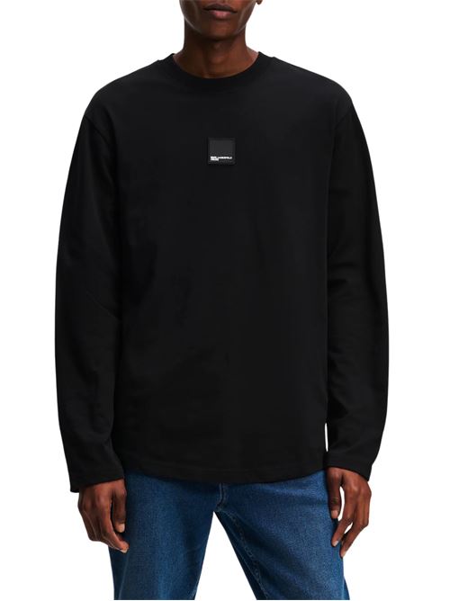 T-shirt nera in cotone Karl Lagerfeld jeans | A1M17043999